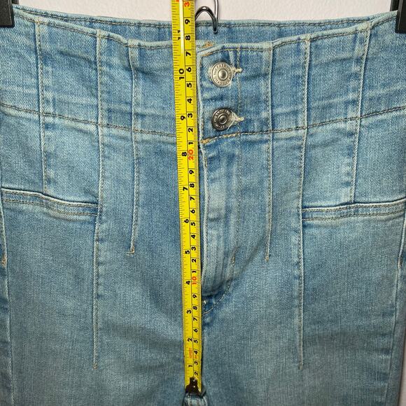 We The Free Jayde Flare Jeans Cropped Medium Wash High Rise Boho Women 25 Petite - Picture 12 of 13